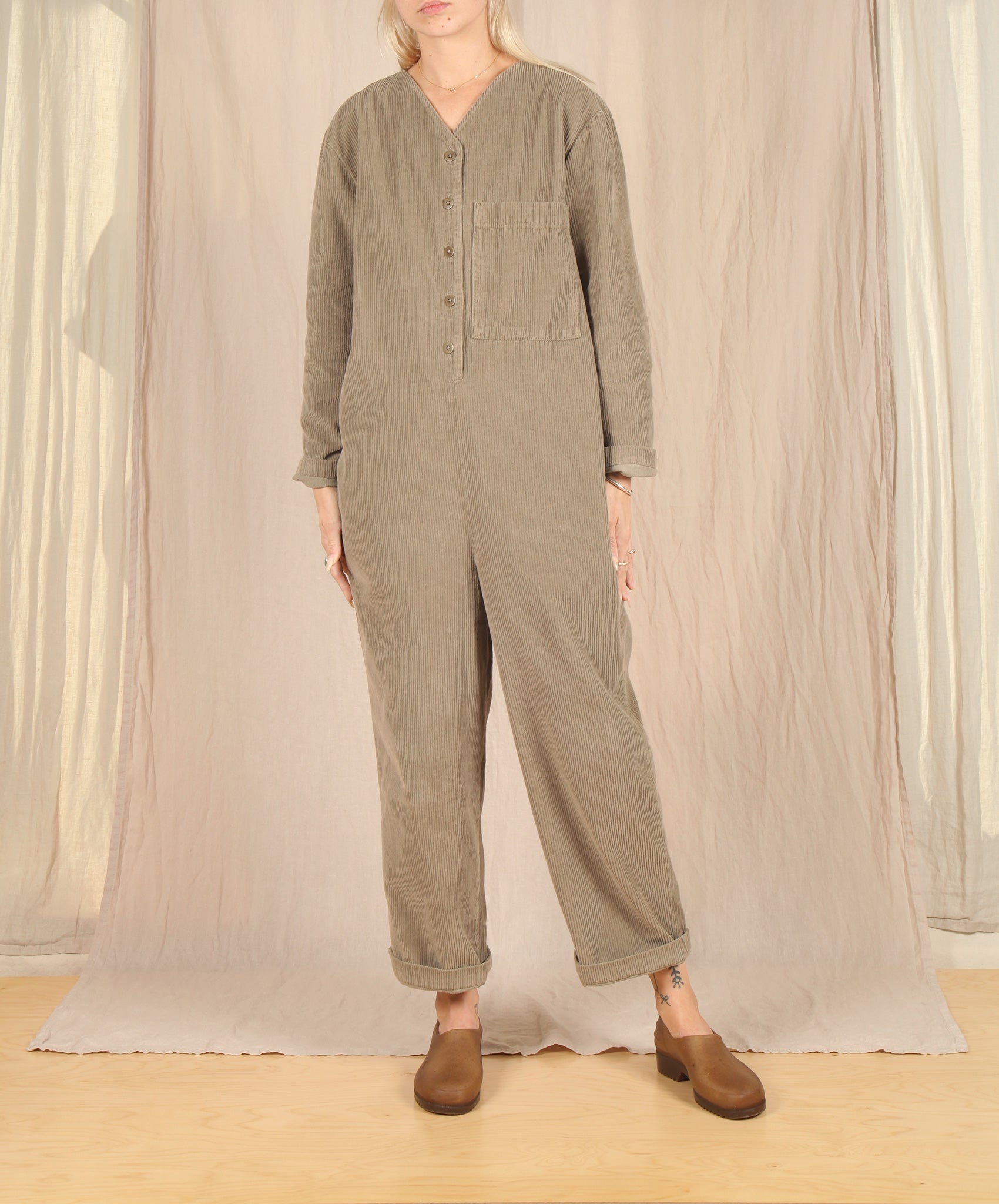 Beaumont Organic-Portia Cord Jumpsuit // Lichen