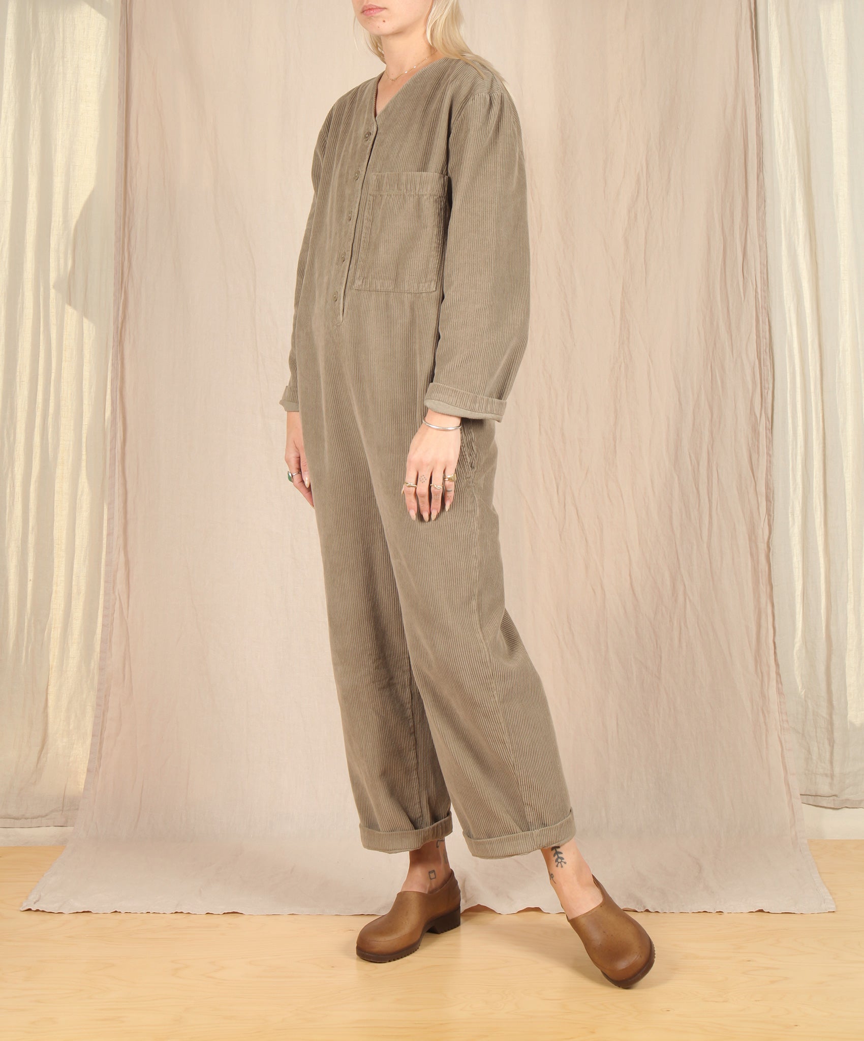 Beaumont Organic-Portia Cord Jumpsuit // Lichen