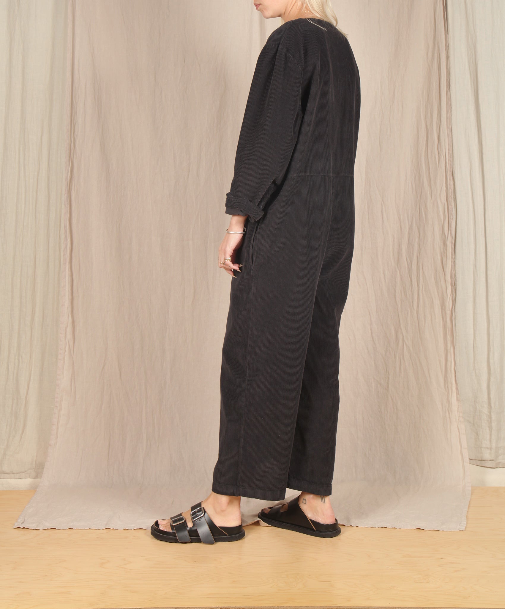 Beaumont Organic-Portia Cord Jumpsuit // Charcoal