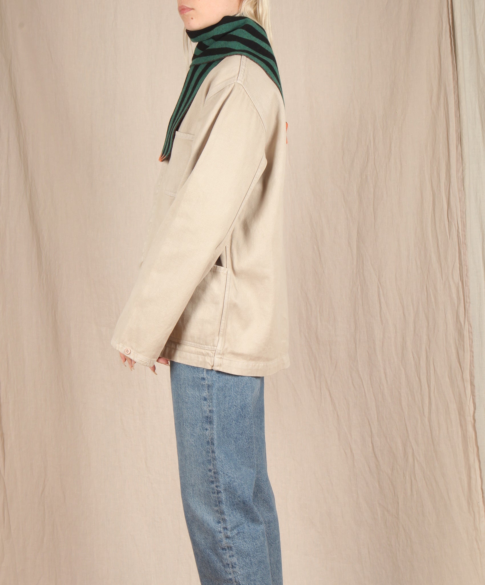Jo Gordon-Small Vertical Stripe Scarf // Black + Cossack