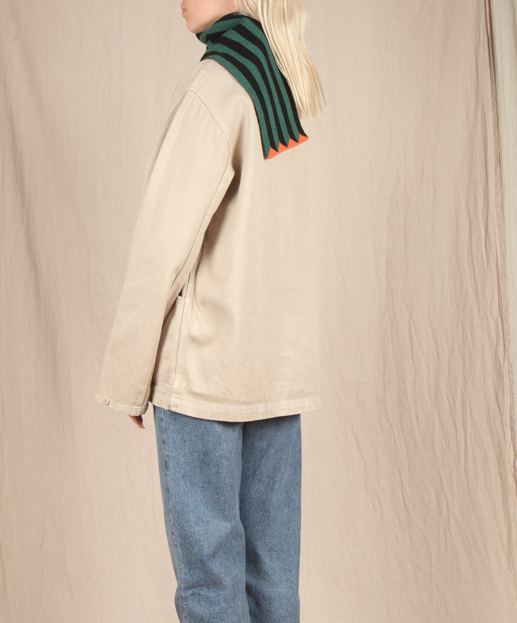 Jo Gordon-Small Vertical Stripe Scarf // Black + Cossack