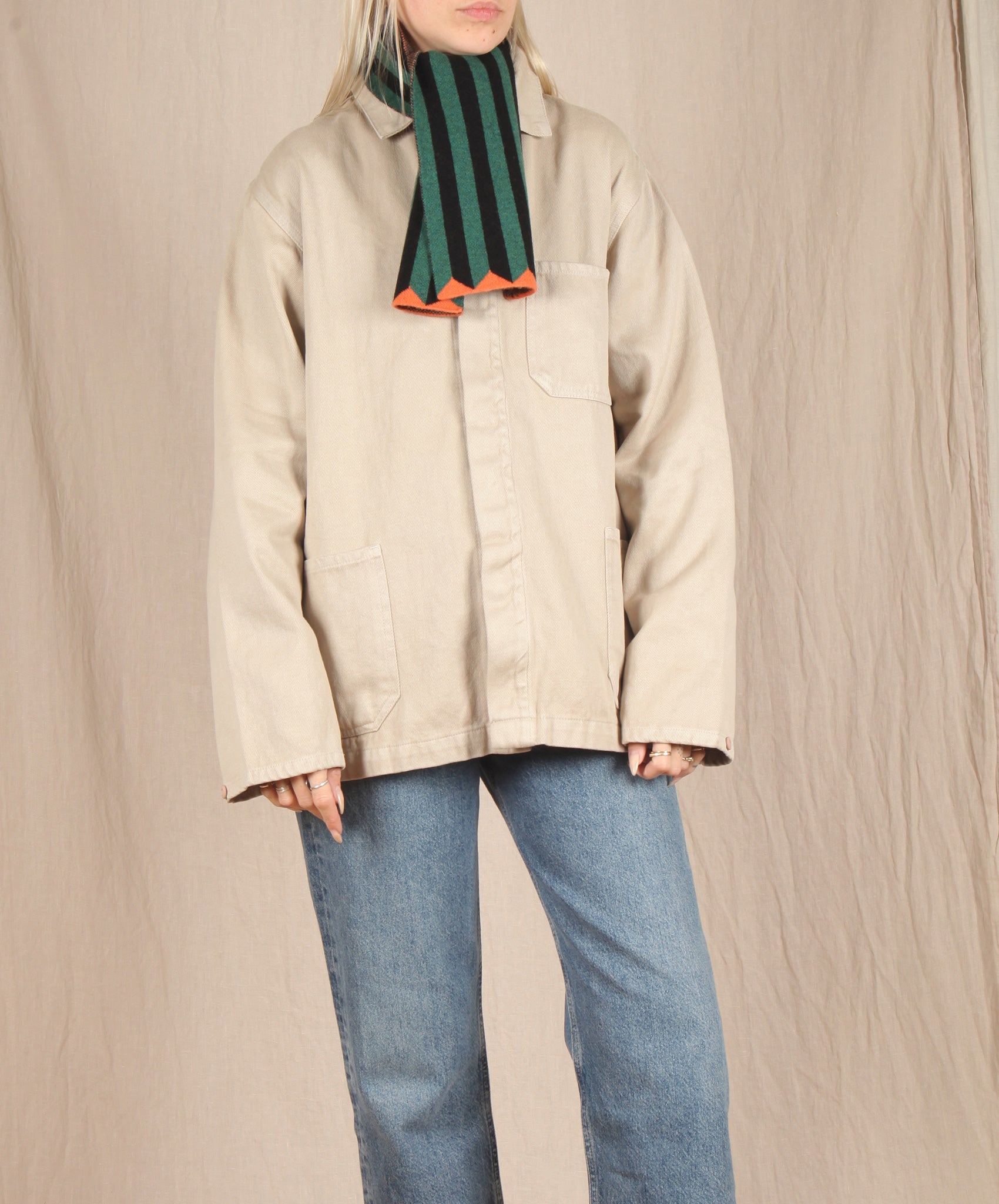 Jo Gordon-Small Vertical Stripe Scarf // Black + Cossack