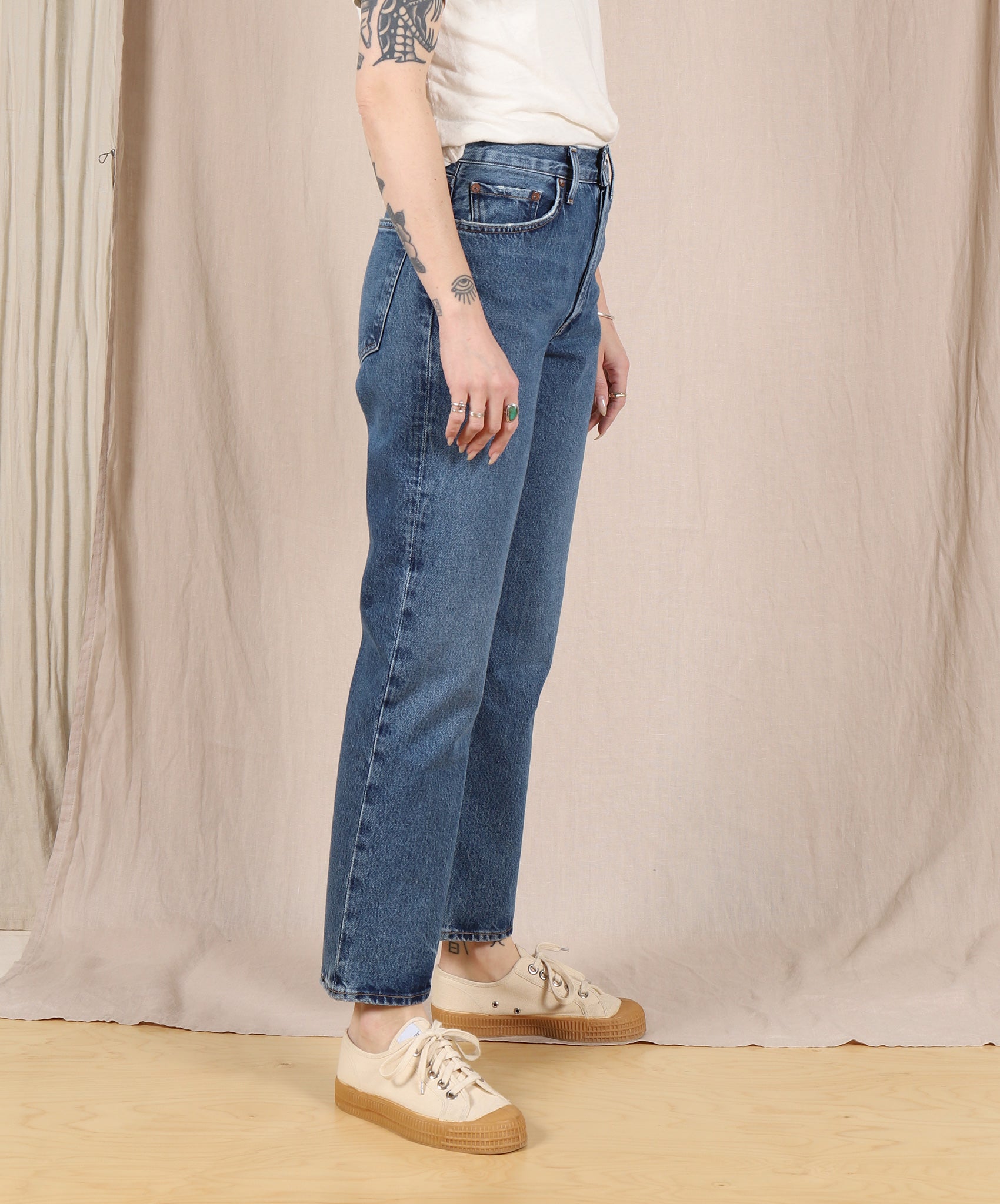 AGOLDE-Lana Crop Mid-Rise Straight // Pattern