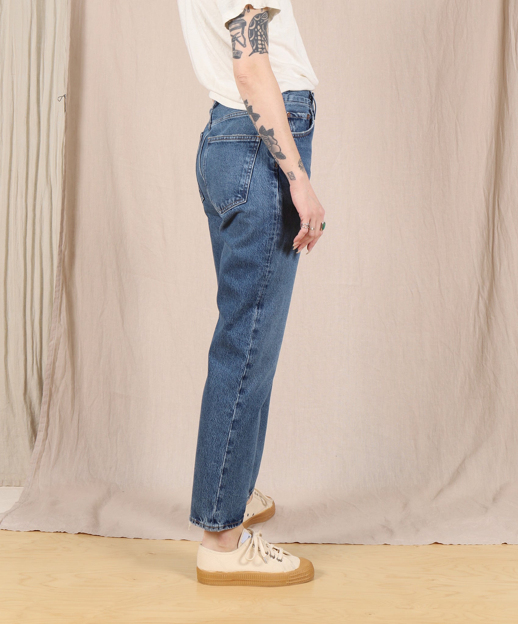 AGOLDE-Lana Crop Mid-Rise Straight // Pattern