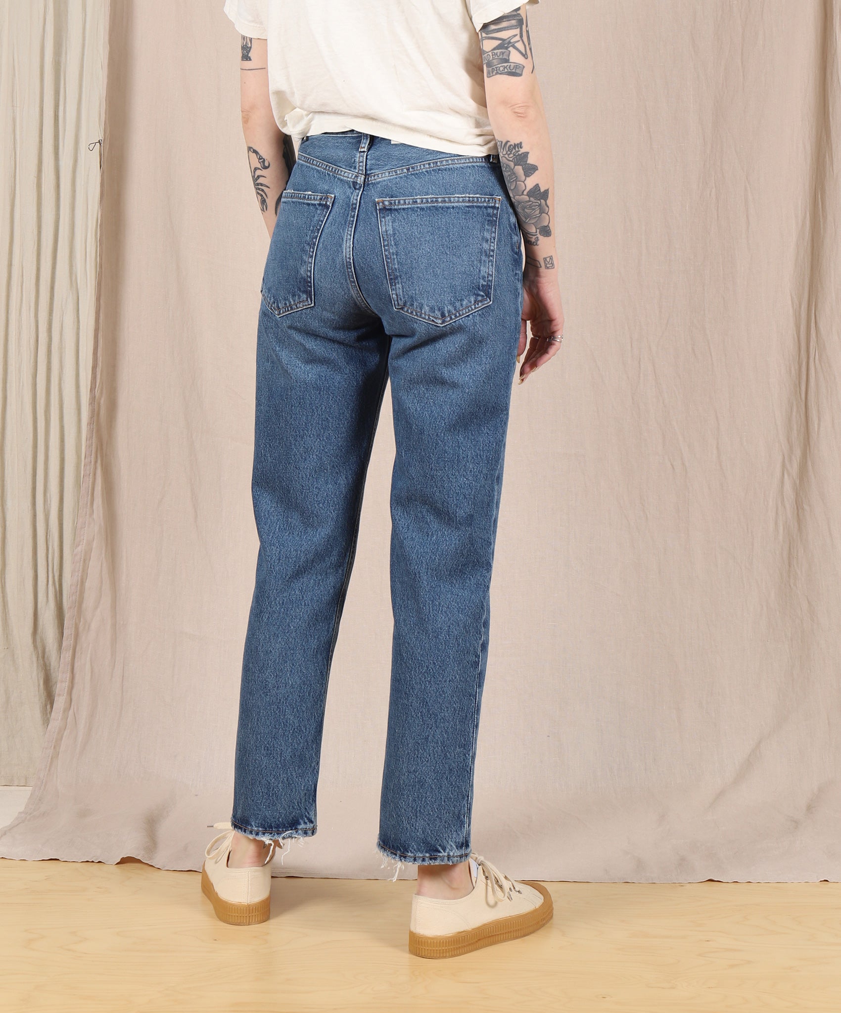 AGOLDE-Lana Crop Mid-Rise Straight // Pattern