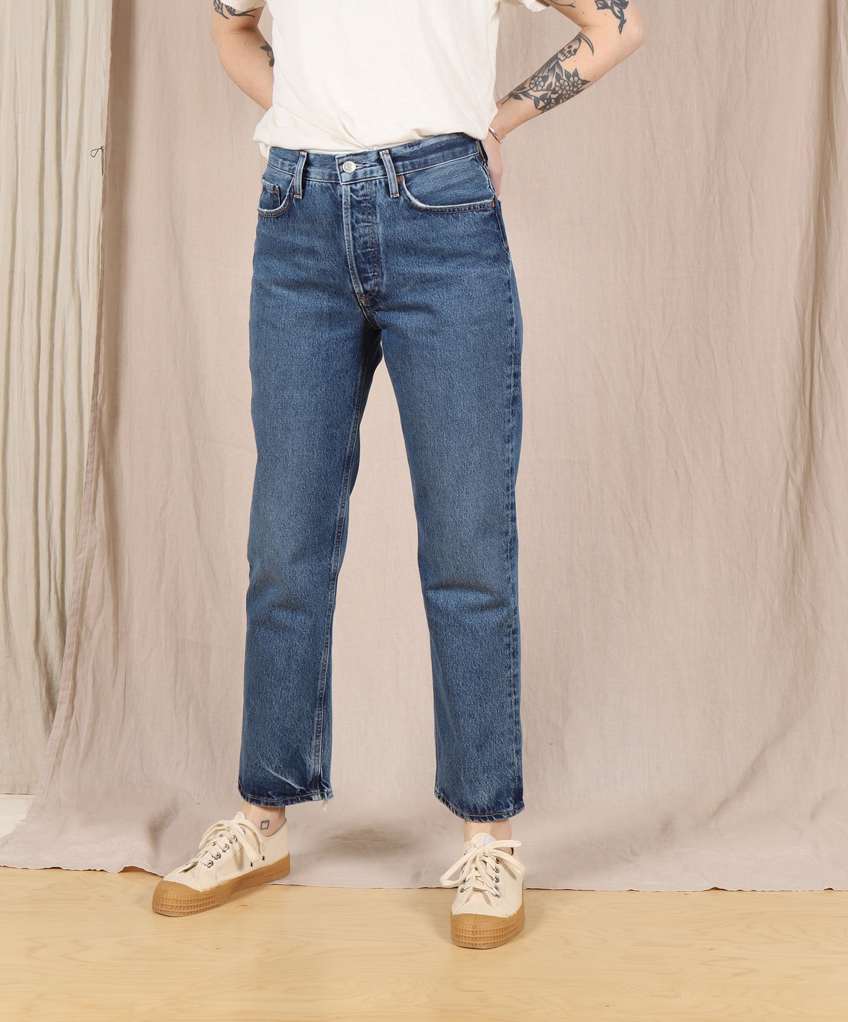 AGOLDE-Lana Crop Mid-Rise Straight // Pattern