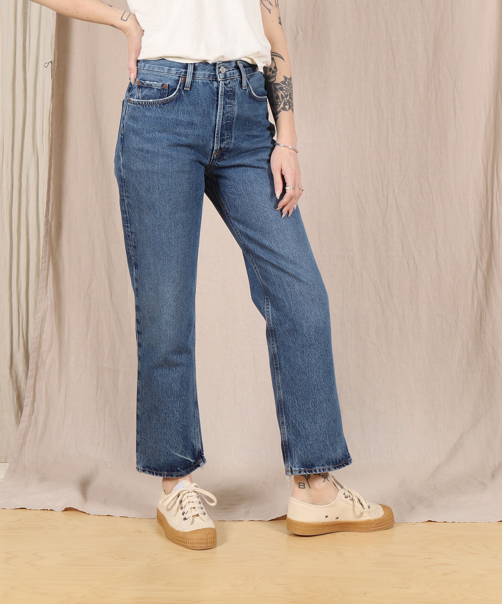 AGOLDE-Lana Crop Mid-Rise Straight // Pattern