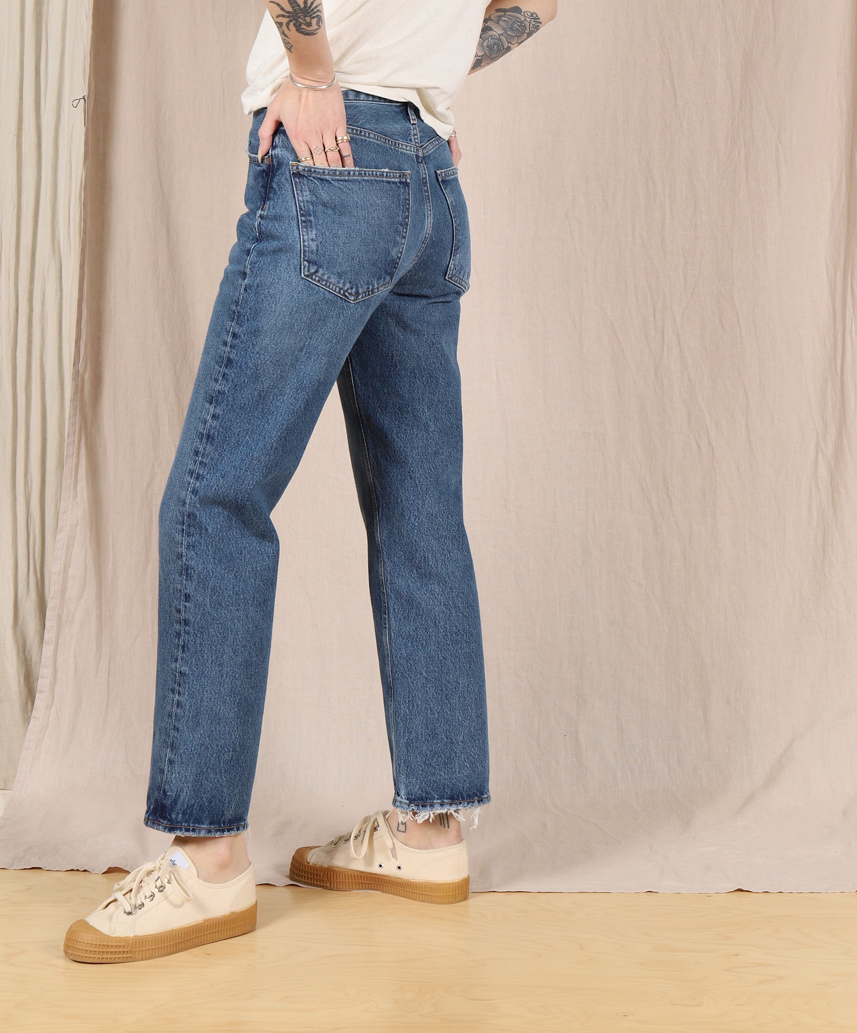 AGOLDE-Lana Crop Mid-Rise Straight // Pattern