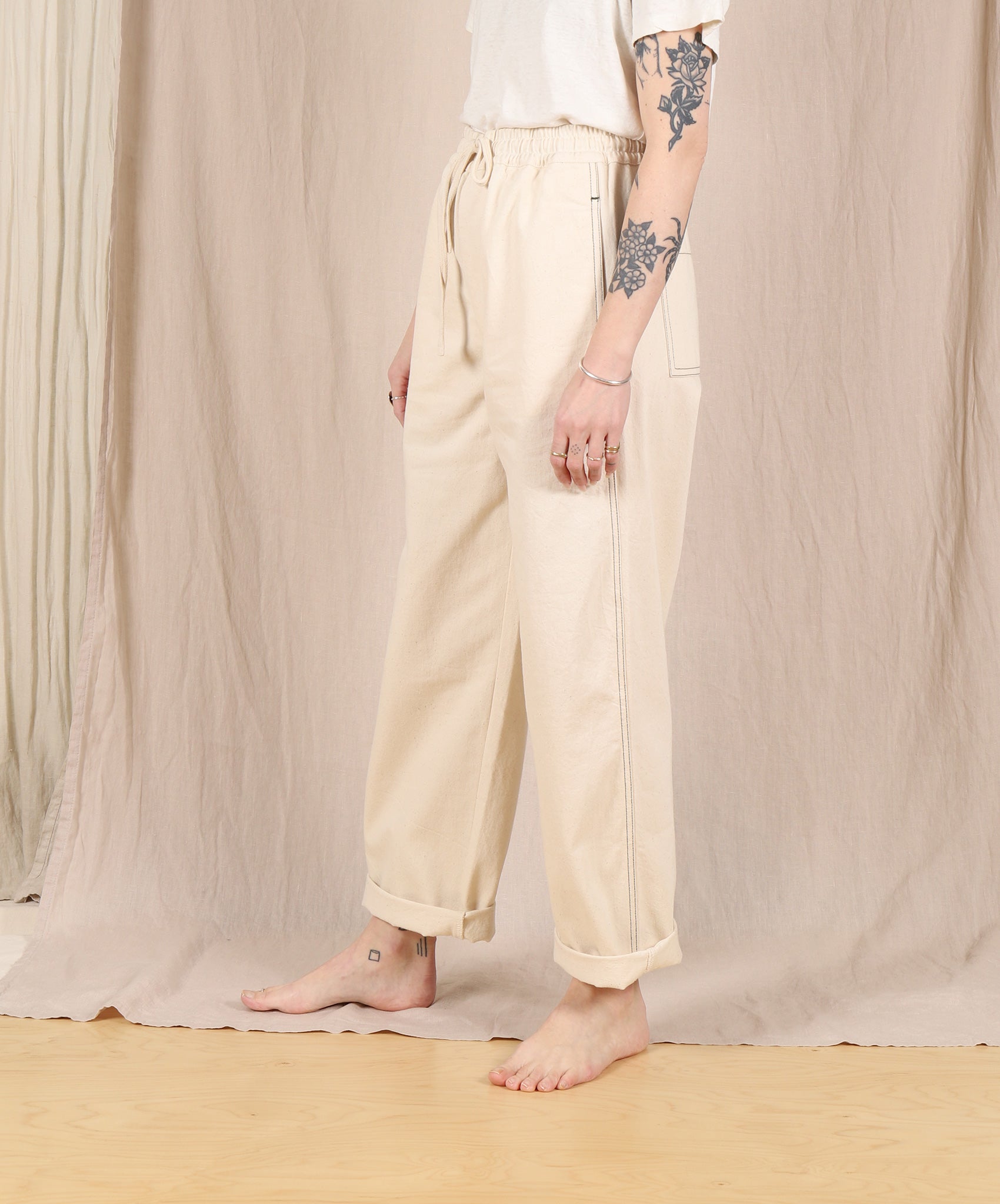 Kowtow-Blake Pant // Greige Denim