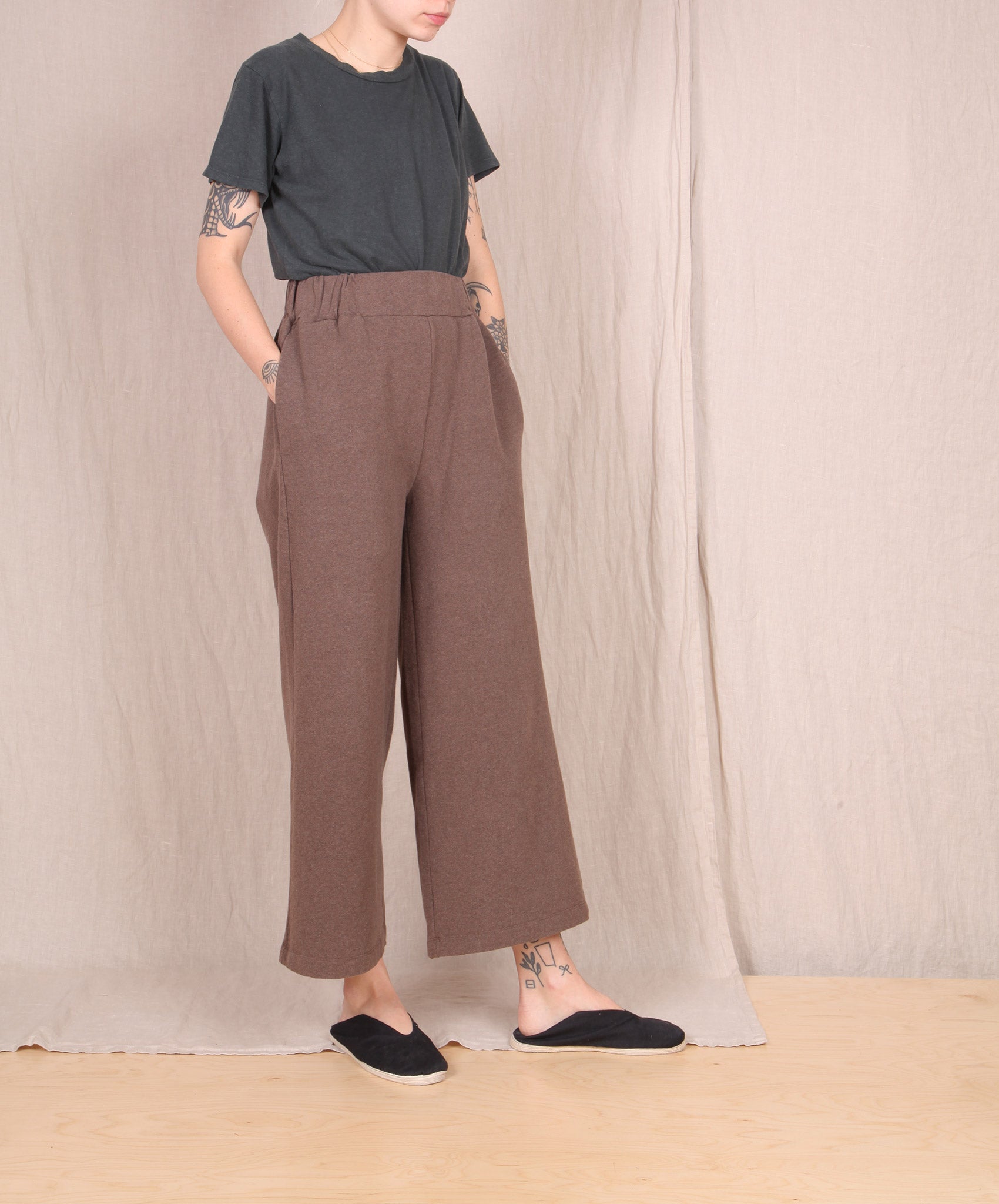 Beaumont Organic-Winona  Organic Cotton Trousers // Brown Marle