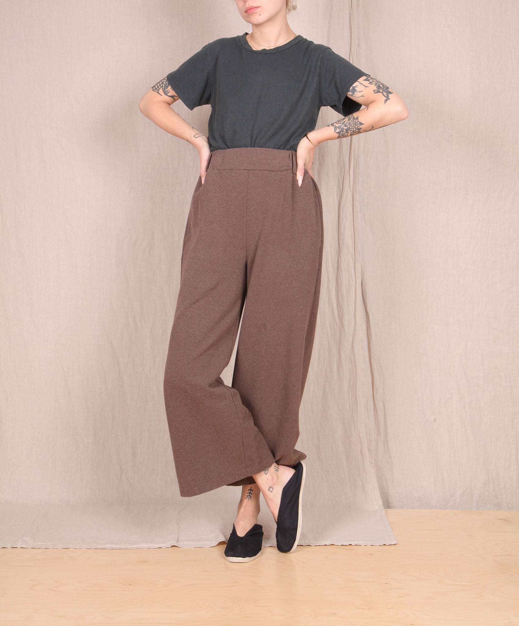 Beaumont Organic-Winona  Organic Cotton Trousers // Brown Marle