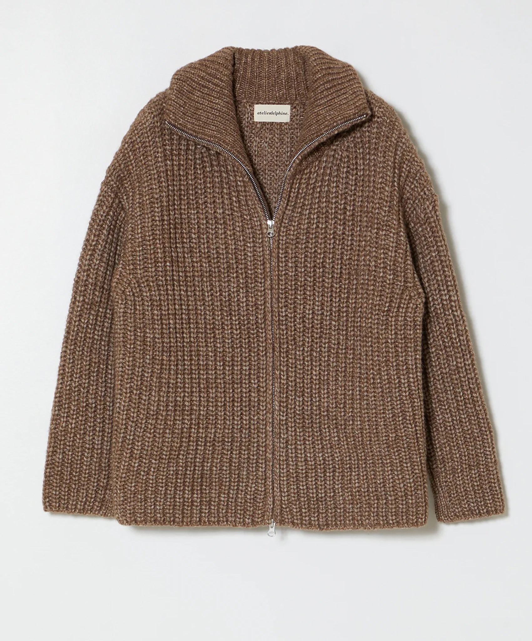 Atelier Delphine-Alpaca Rib Cardigan // Brown
