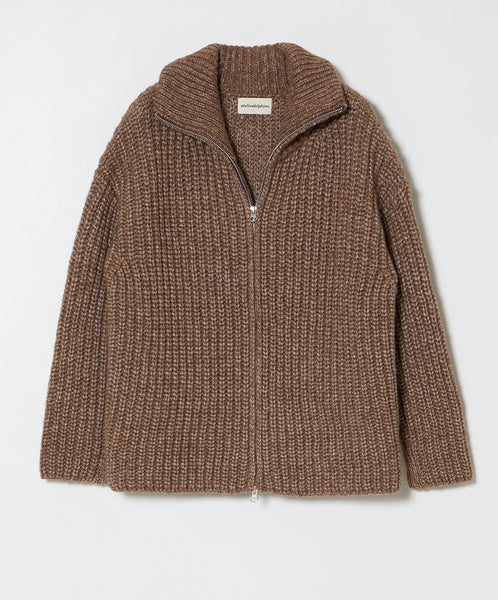 Atelier Delphine-Alpaca Rib Cardigan // Brown