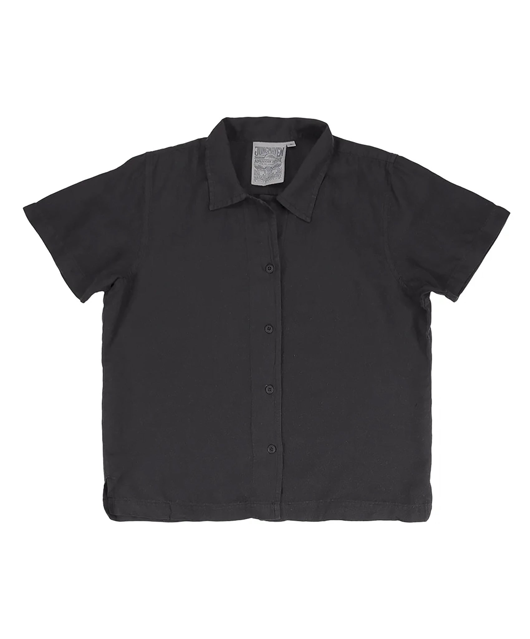 Jungmaven-Althea S/S Button Down Shirt // Black