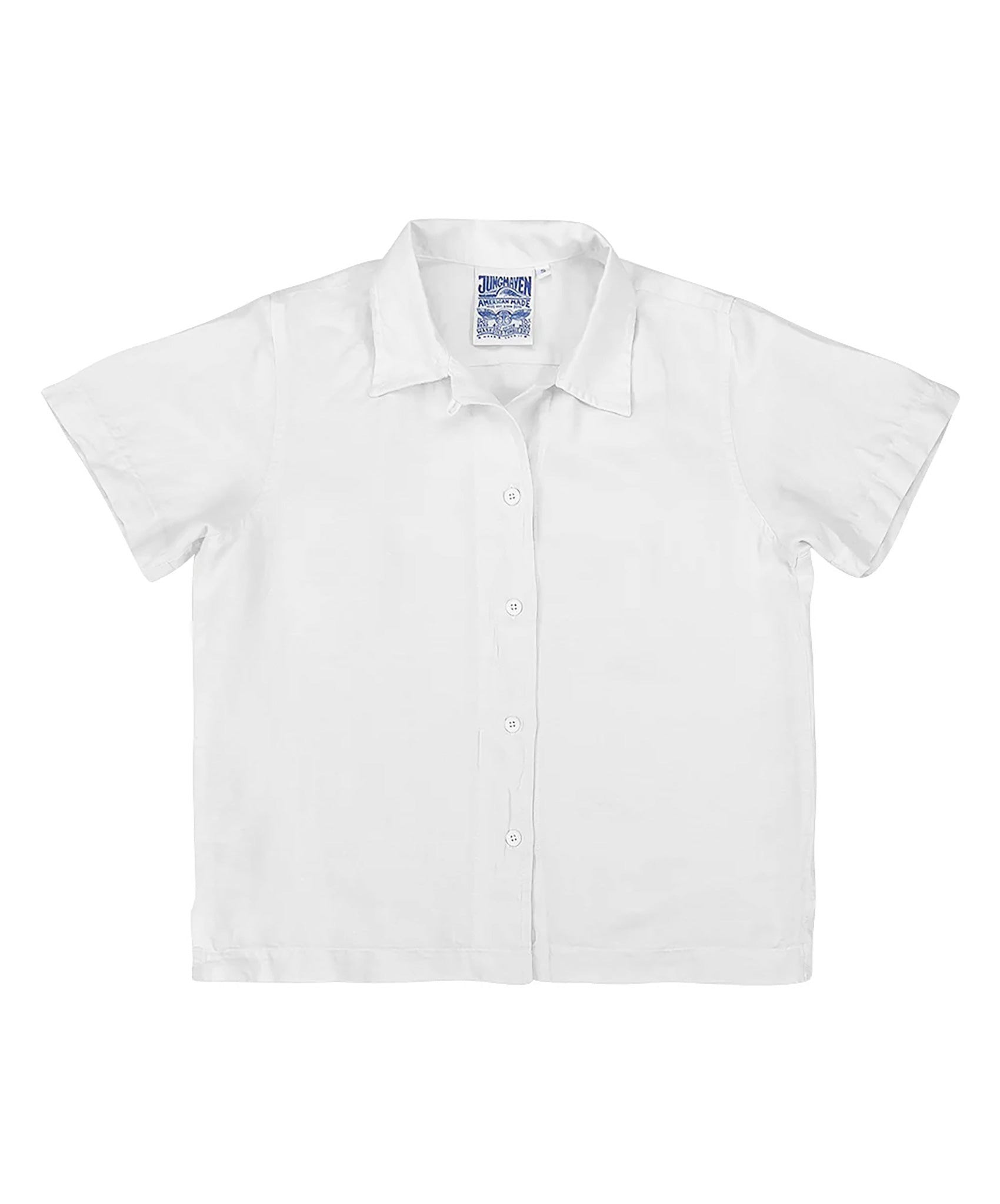 Jungmaven-Althea S/S Button Down Shirt // White