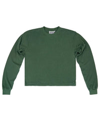 Jungmaven-Cropped Long Sleeve Tee // Hunter Green