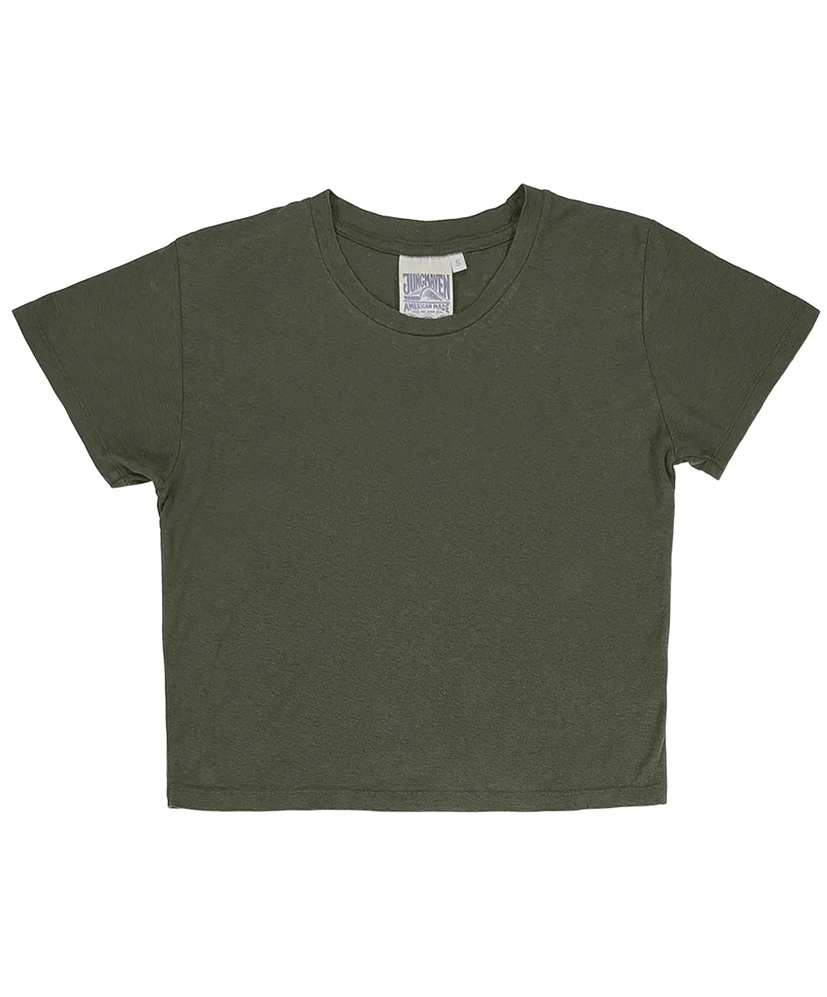 Jungmaven-Cropped Lorel Tee // Olive Green