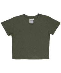 Jungmaven-Cropped Lorel Tee // Olive Green