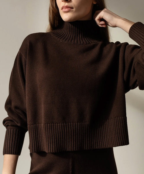 First Rite-Crop Turtleneck // Walnut