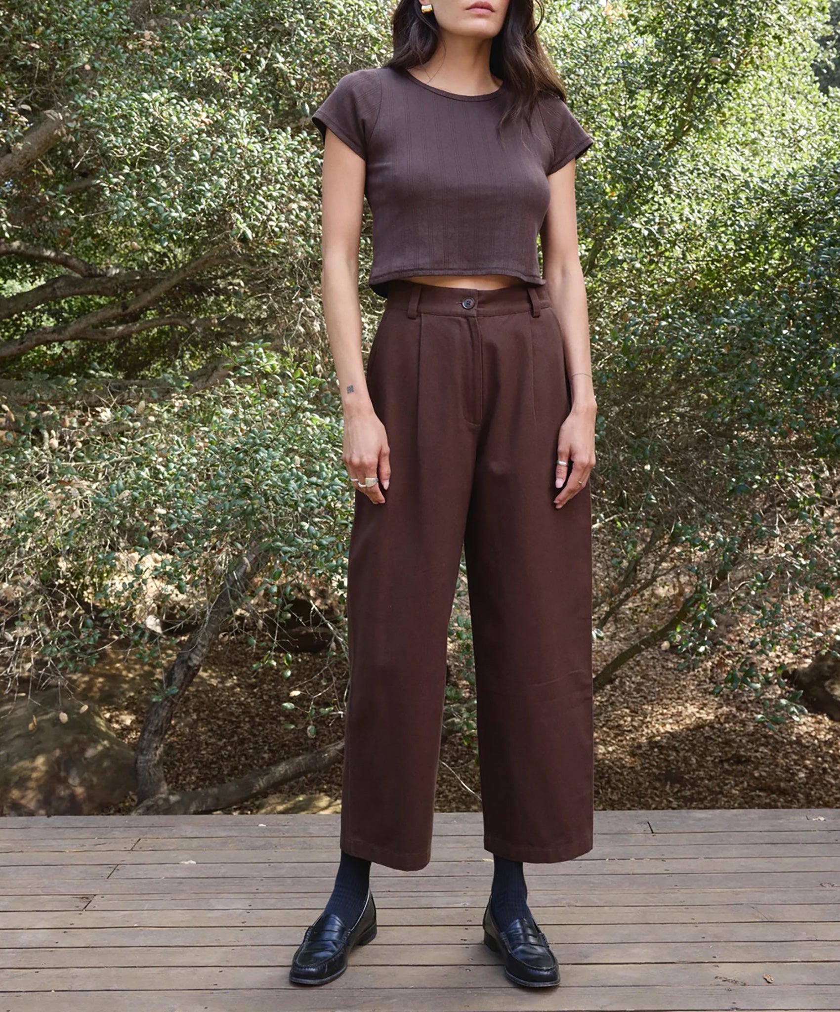First Rite-Lucca Pleated Trouser // Walnut