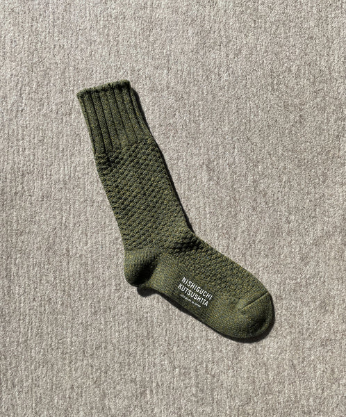 Nishiguchi-Wool Cotton Boot Sock