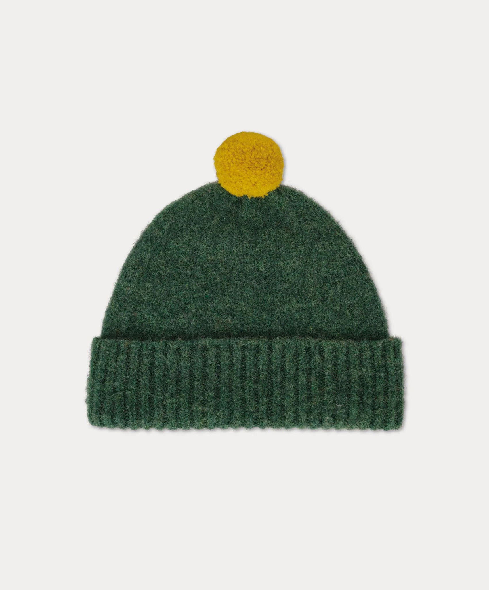 Jo Gordon-Brushed Plain Hat Contrast pompom // Asparagus