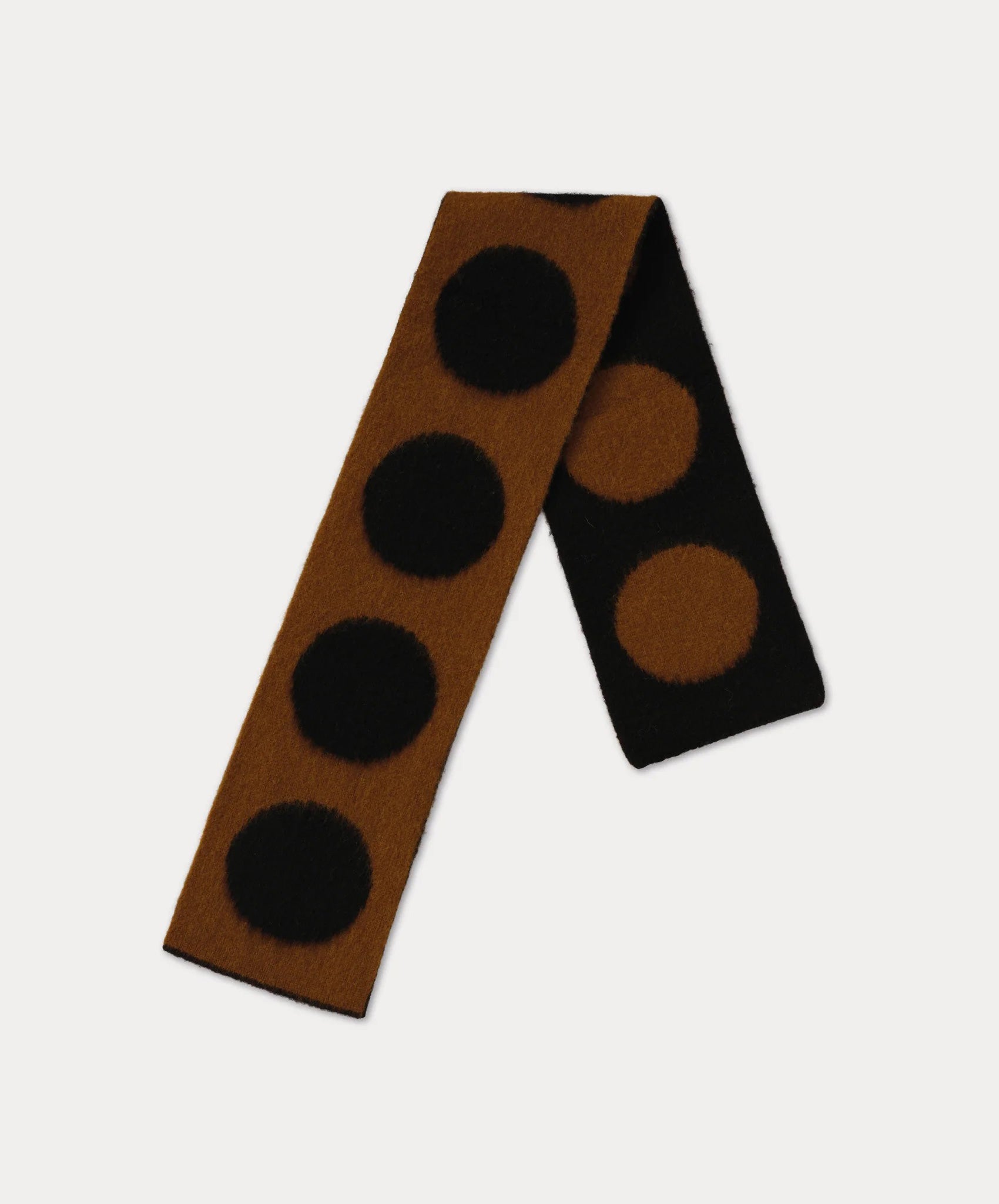 Jo Gordon-Small Brushed Spot Scarf // Cumin+Black