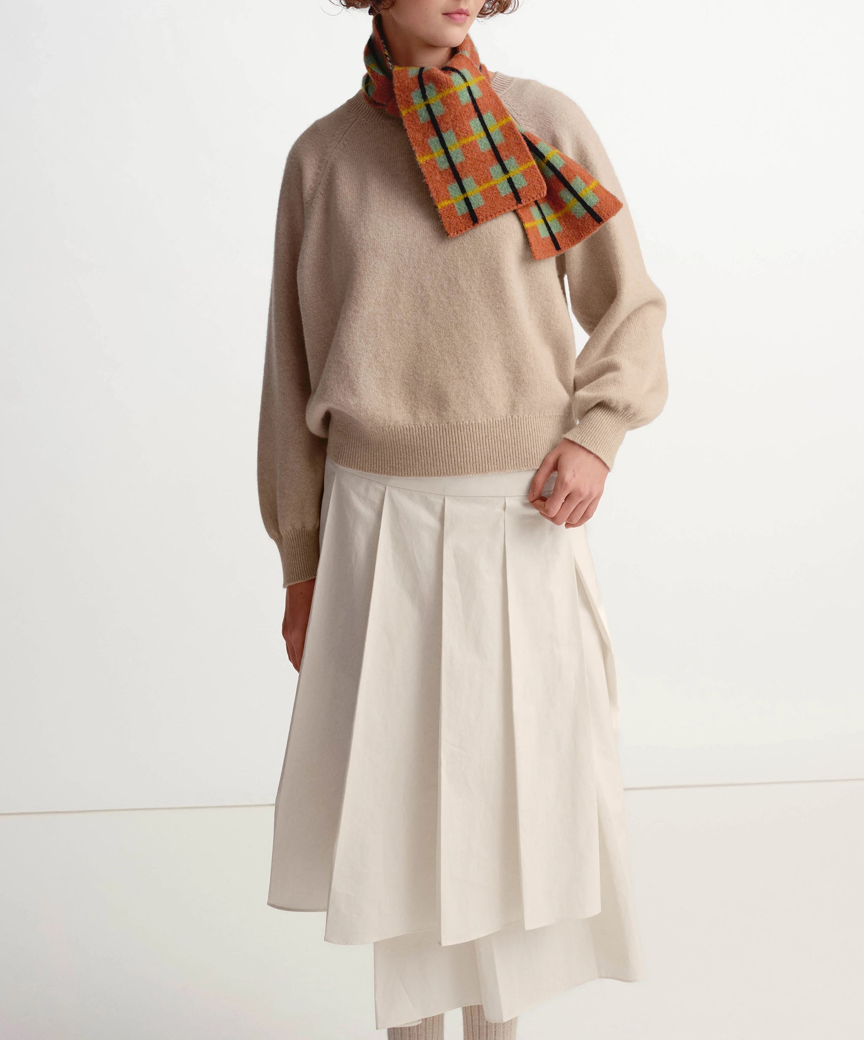 Jo Gordon-Small Brushed Tartan Scarf // Iron Oxide