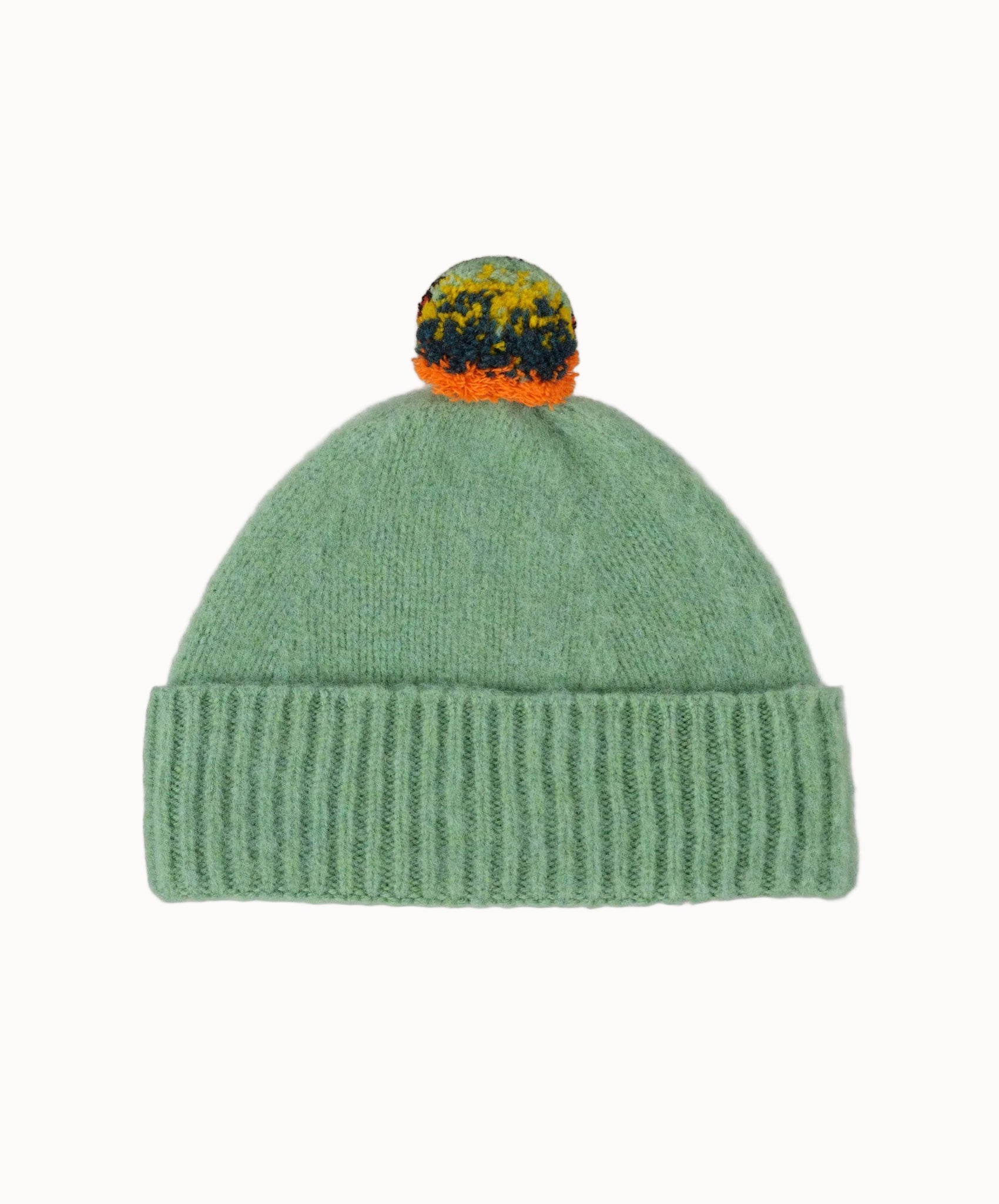 Jo Gordon-Brushed Plain Hat w/pompom // Sage