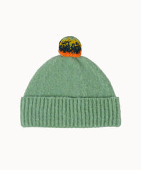 Jo Gordon-Brushed Plain Hat w/pompom // Sage