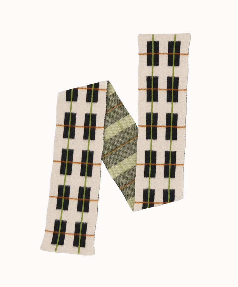 Jo Gordon-Brushed Tartan Scarf // Oatmeal – Blok Hill (Haus) display picture 1