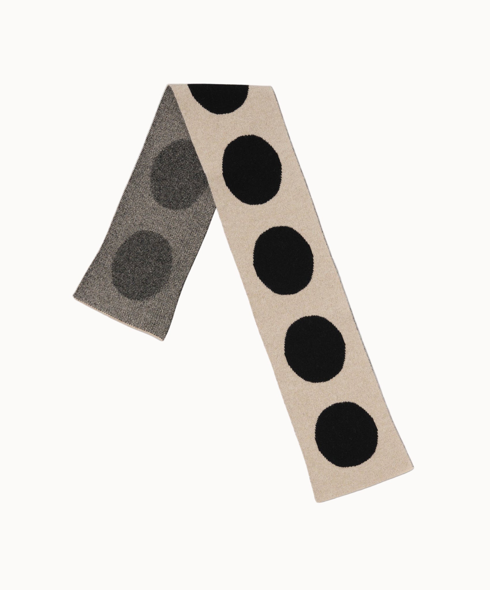Jo Gordon-Small Spot Scarf // Oatmeal + Black