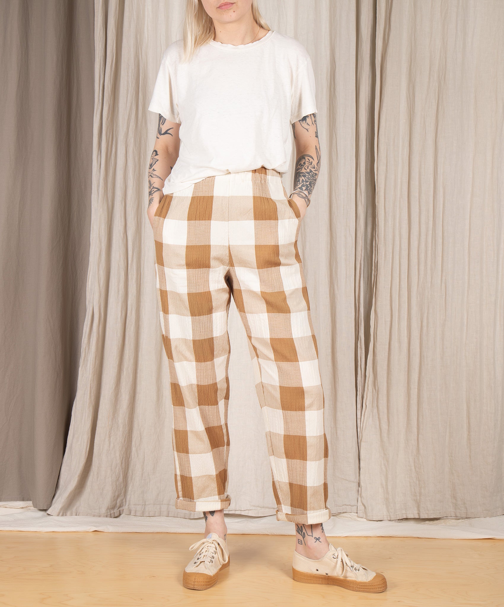 Rita Row-Chimbora Pants // Brown Check
