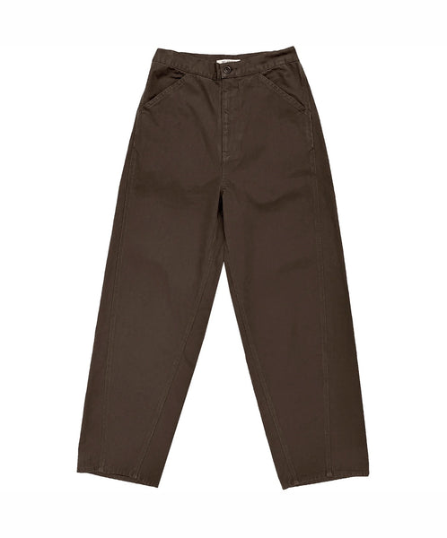 Ali Golden-Fitted Barrel Pant // Brown