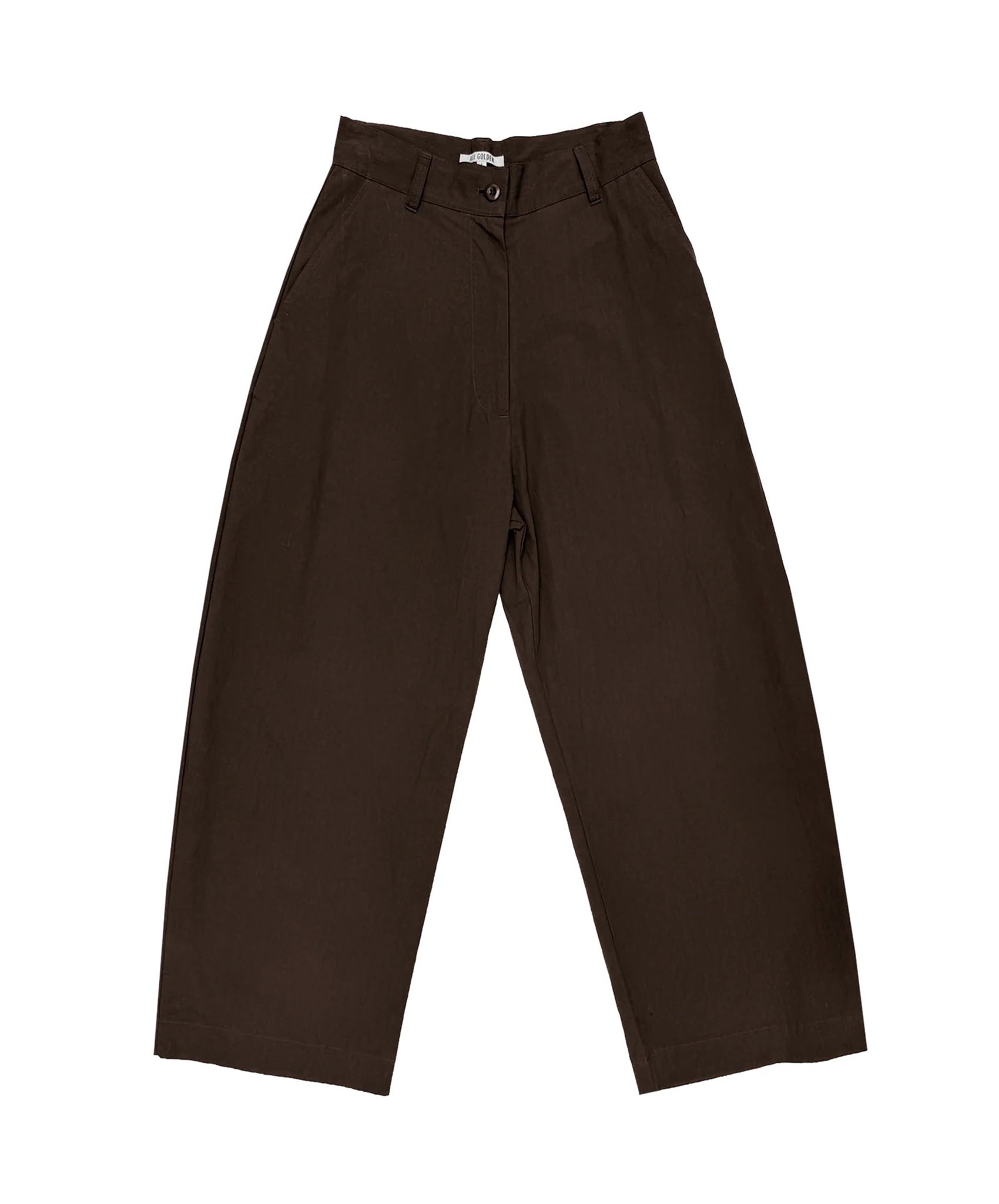Ali Golden-Loose Barrel Pant // Dark Brown