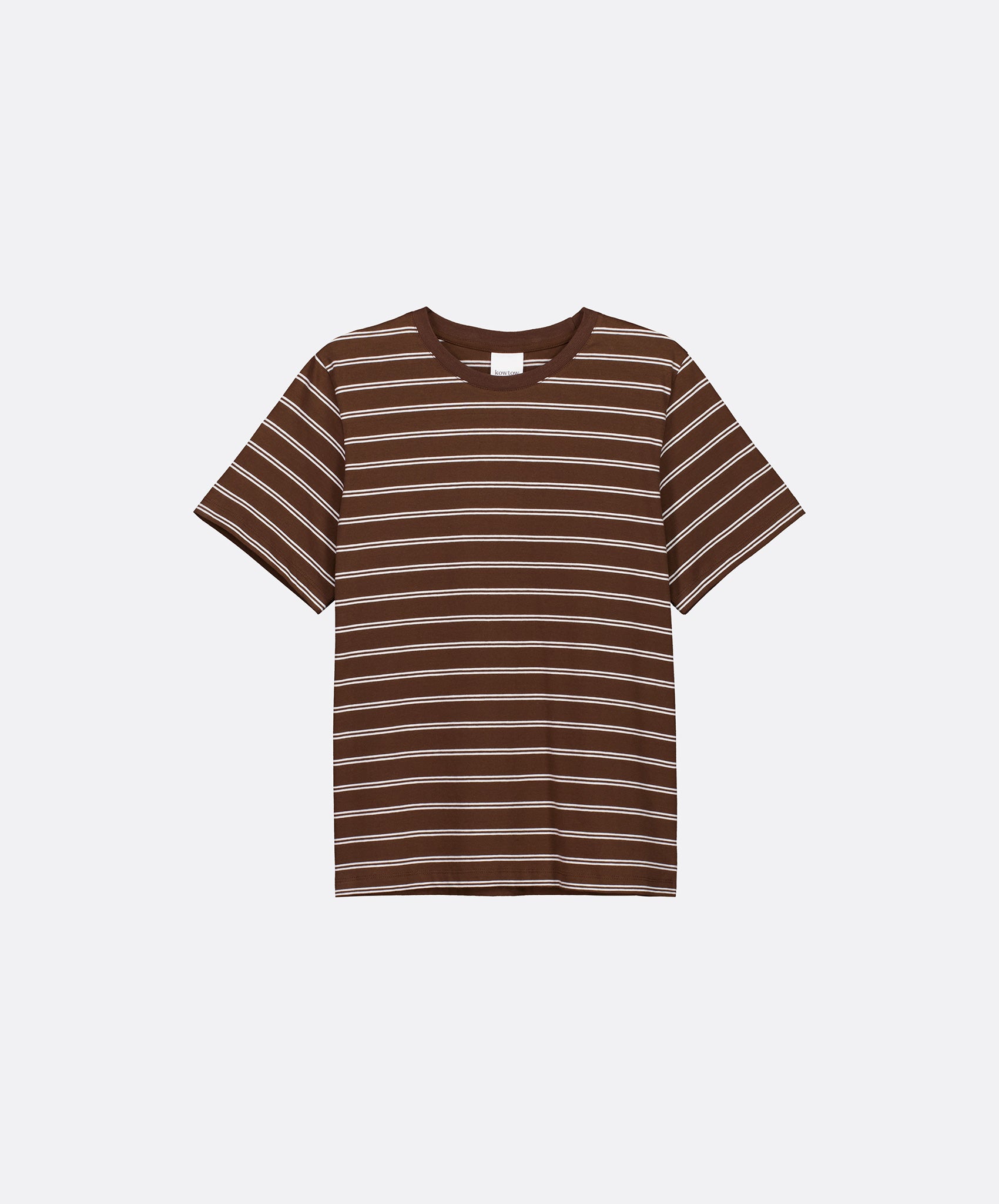 Kowtow-Classic Tee // Brown Stripe