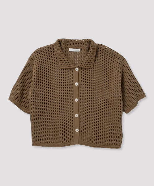 Micaela Greg-Open Knit Polo