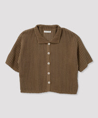 Micaela Greg-Open Knit Polo