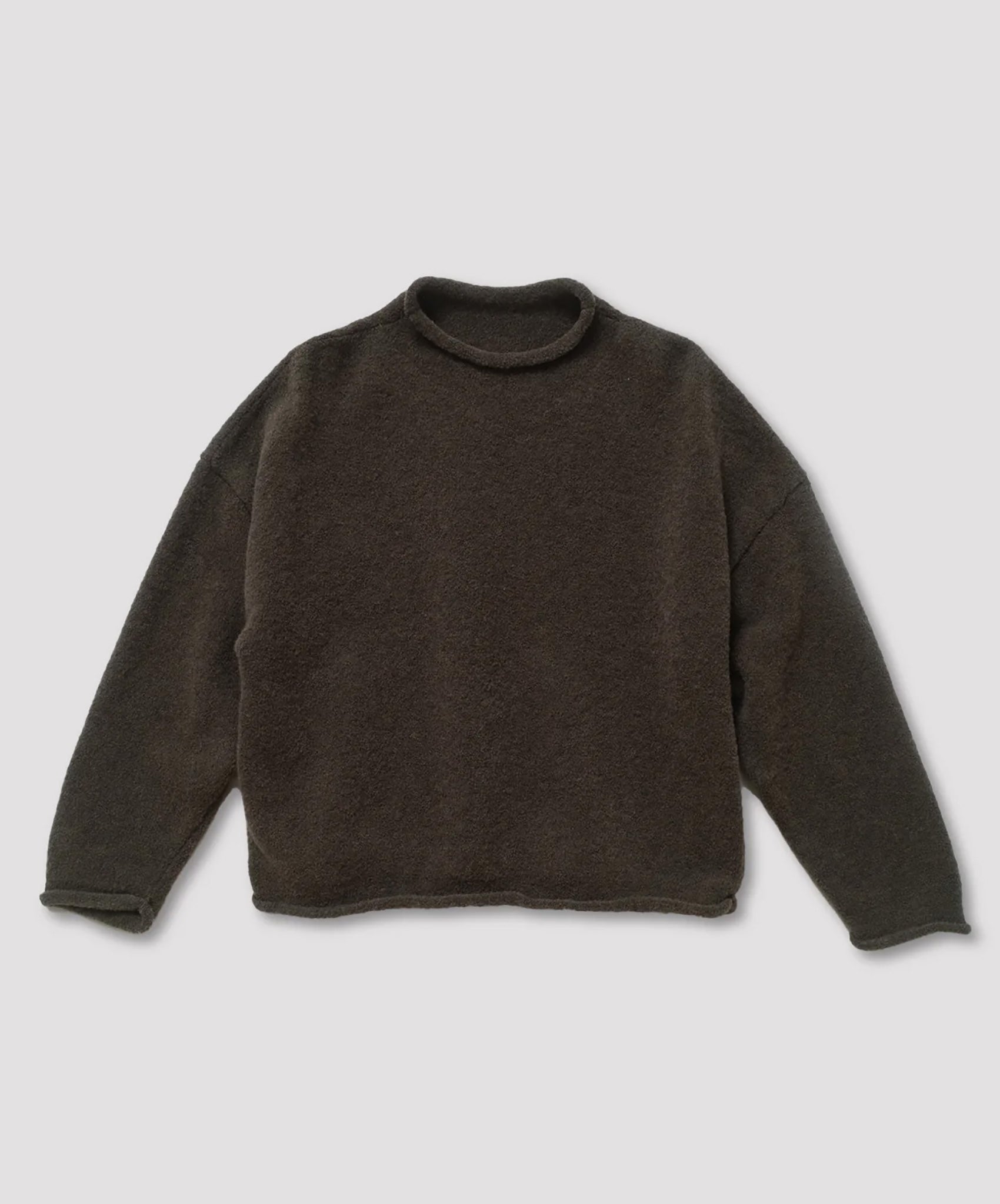 Micaela Greg-Boucle Rolled Sweater // Dark Olive