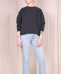 Jungmaven-Cropped Long Sleeve Tee // Black
