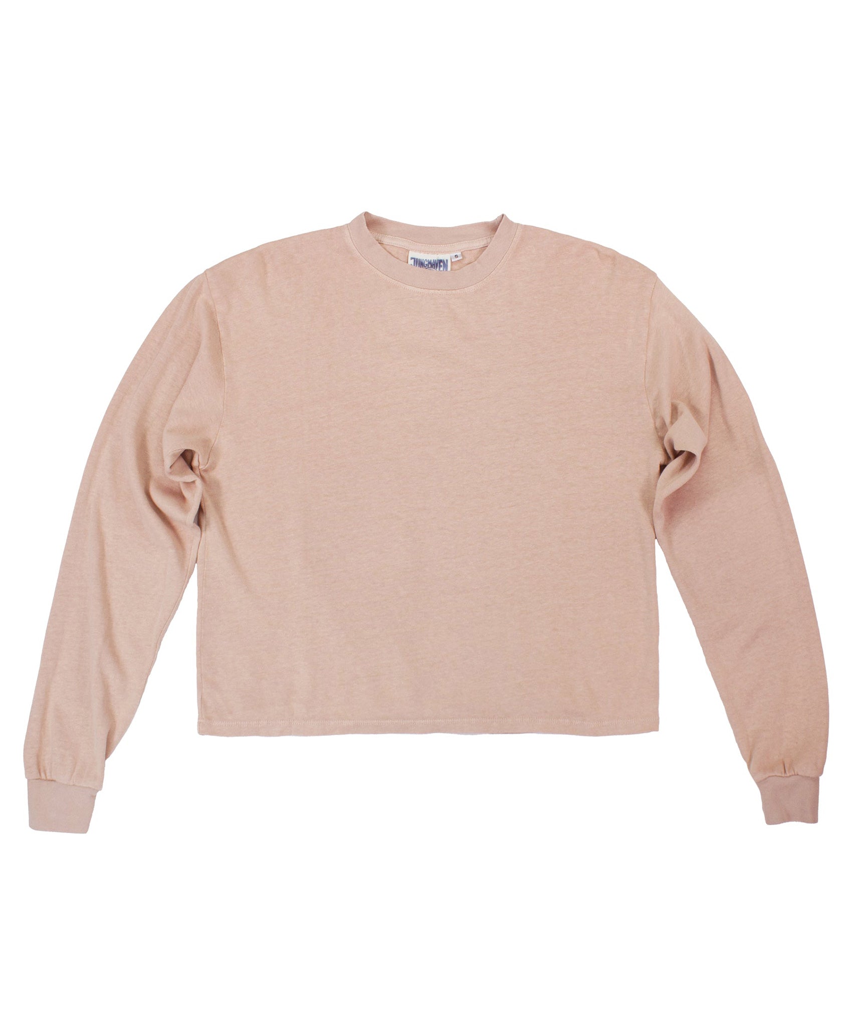 Jungmaven-Cropped Long Sleeve Tee // Dusty Pink