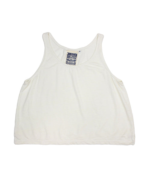 Jungmaven-Cropped Tank // Washed White