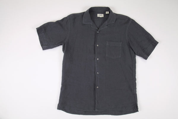 Hartford-S/S Linen Button Down // Charcoal
