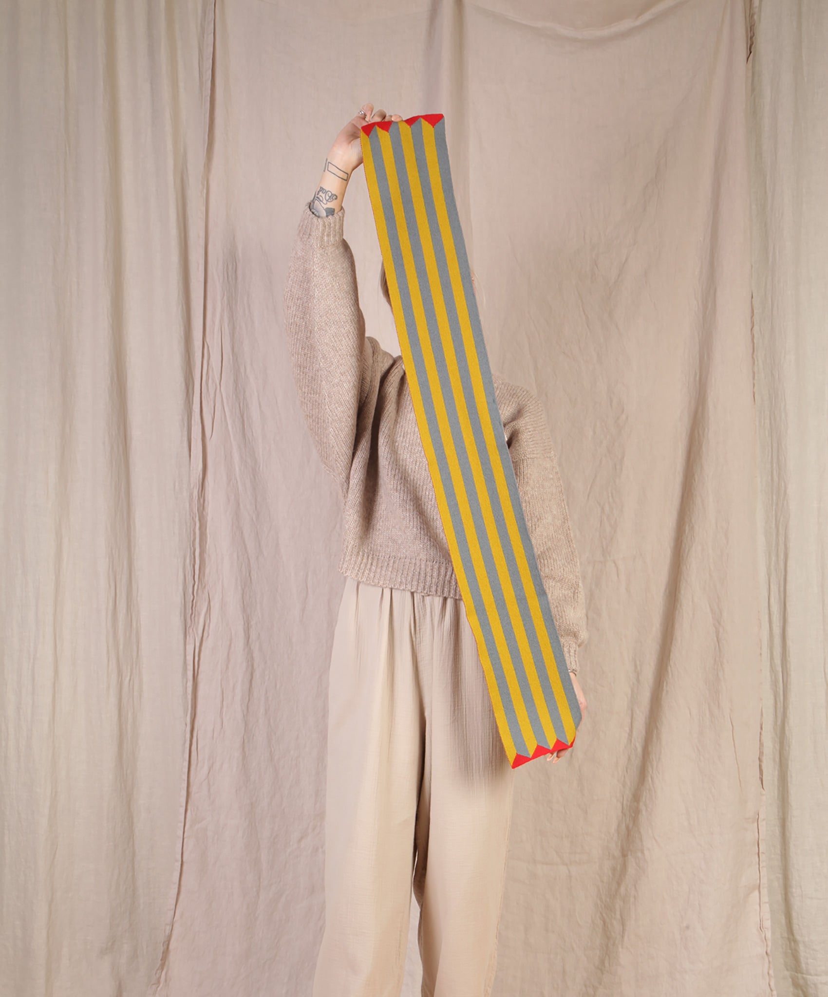 Jo Gordon-Small Vertical Stripe Scarf // Tumeric + Purslane
