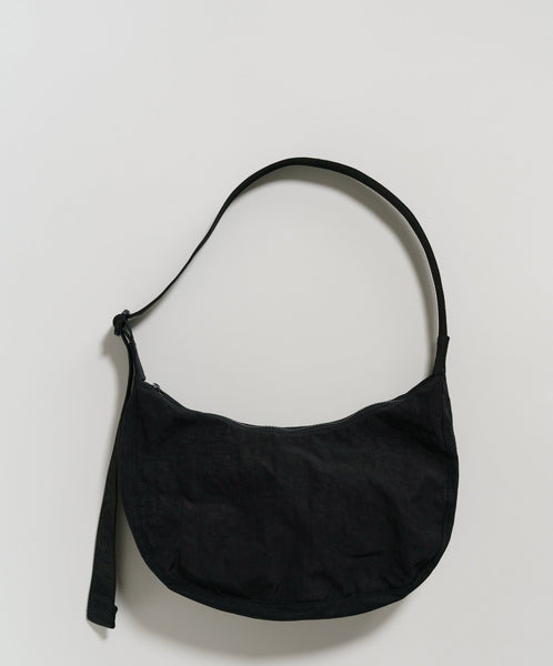 Baggu-Medium Nylon Crescent Bag // Black