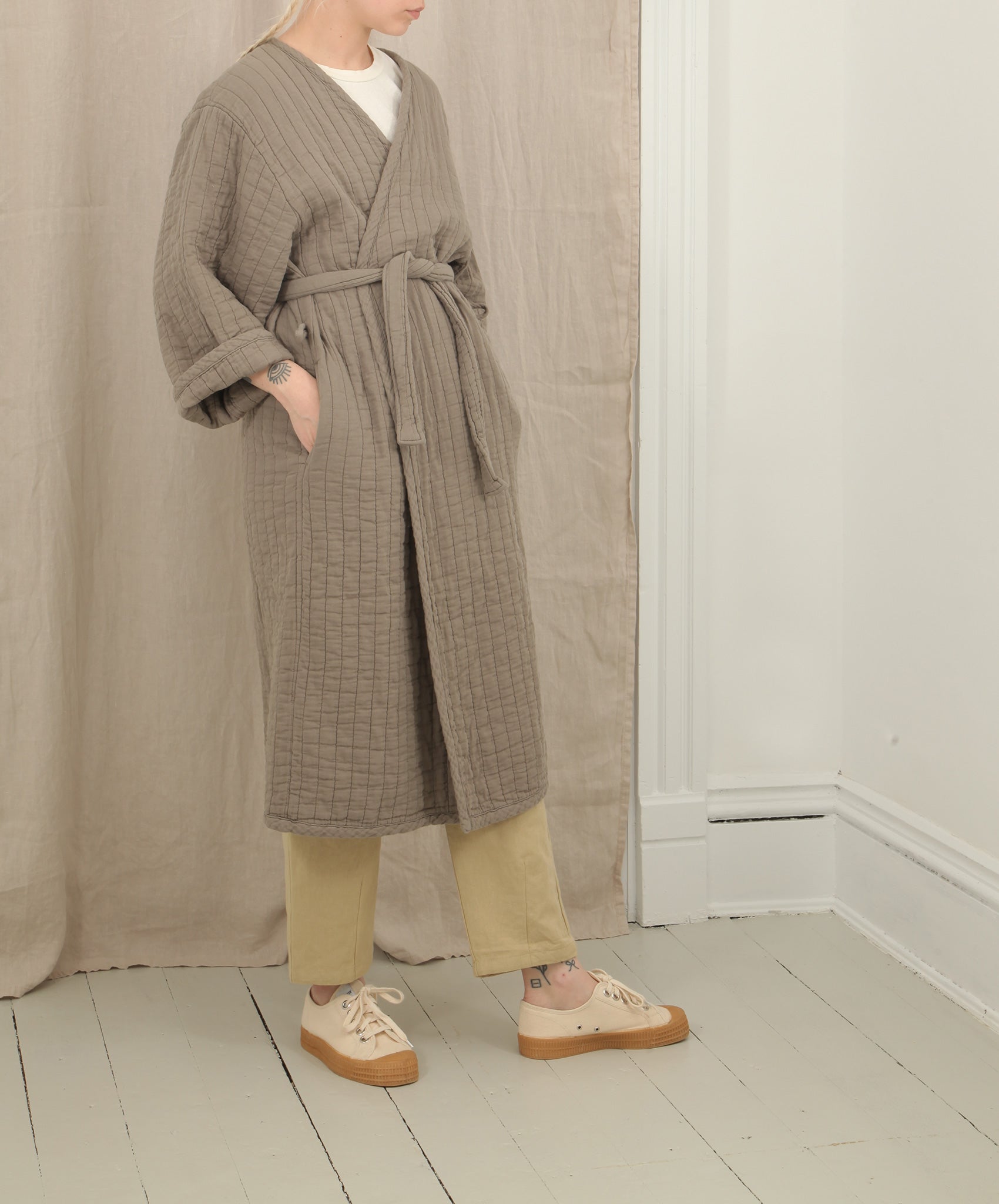 Beaumont Organic-Adeline Quilted Robe // Olive